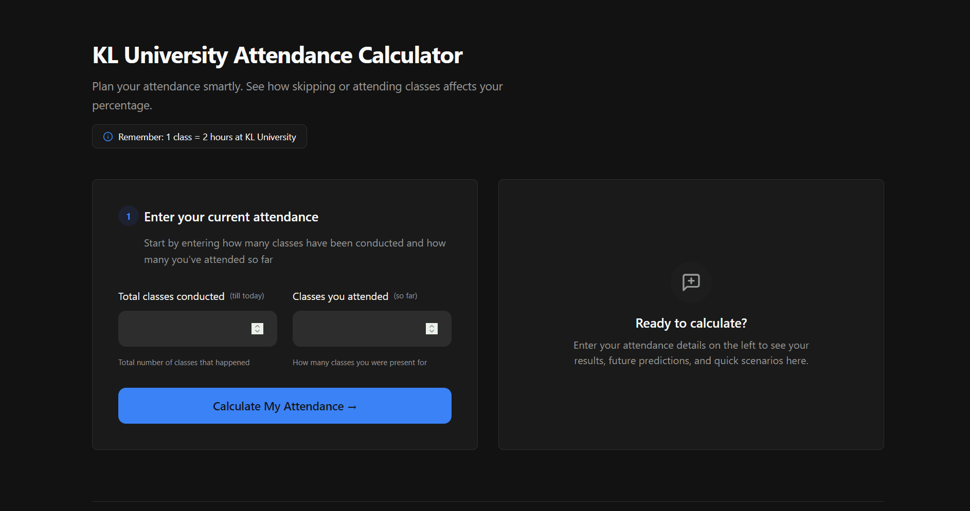 Attendance Calculator